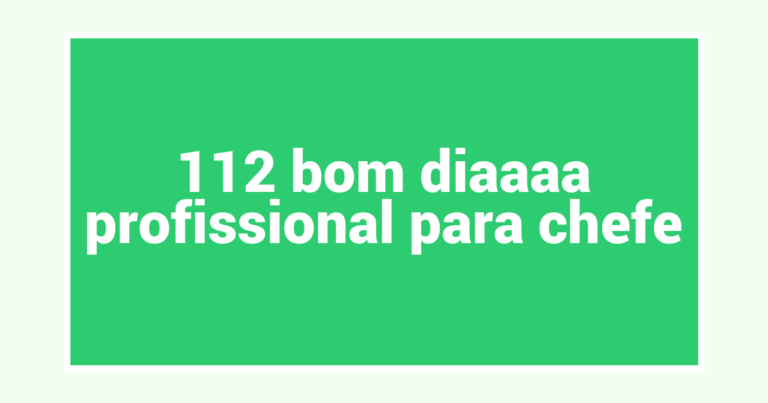112 bom diaaaa profissional para chefe