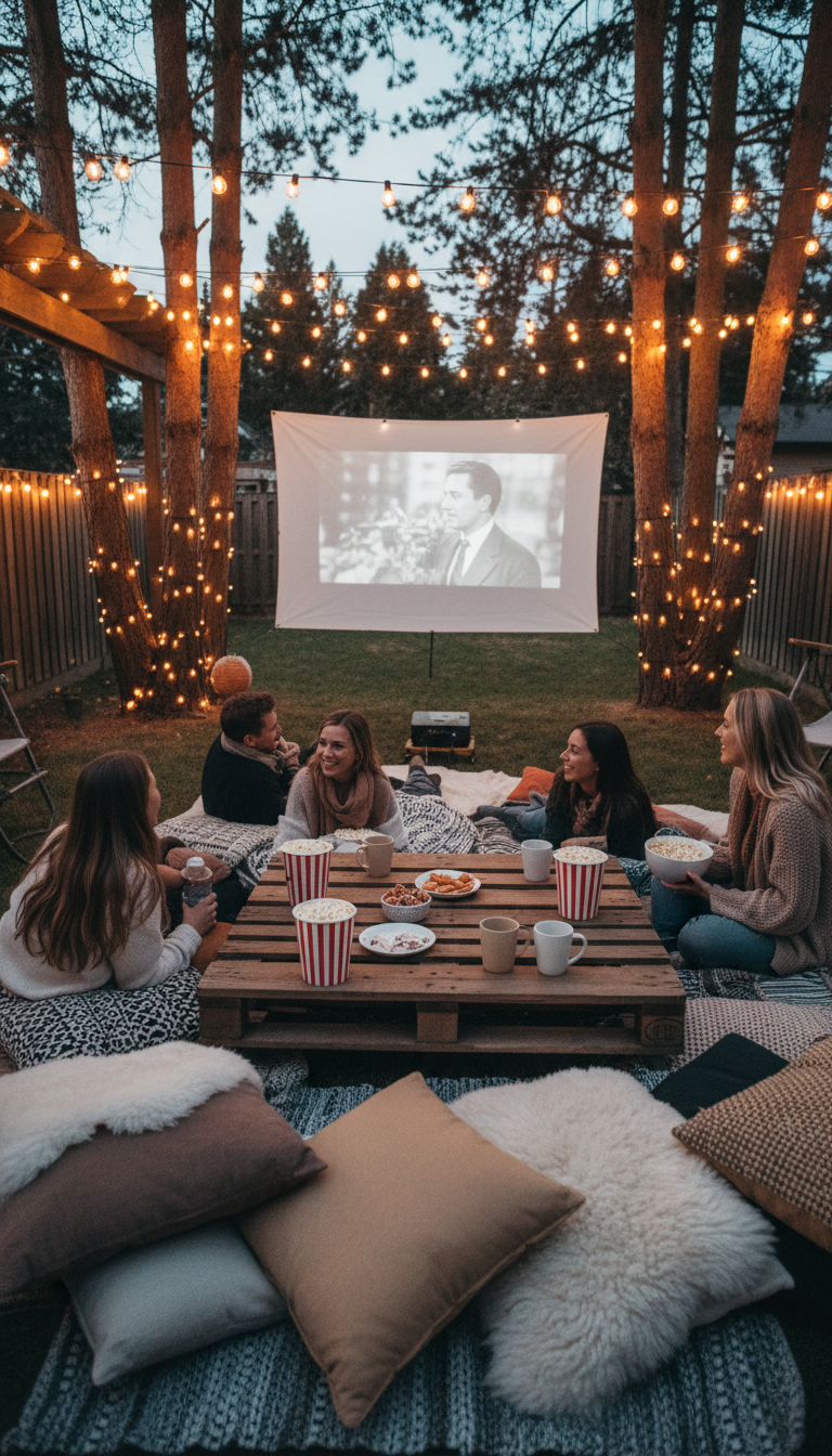Cinema ao Ar Livre no Quintal