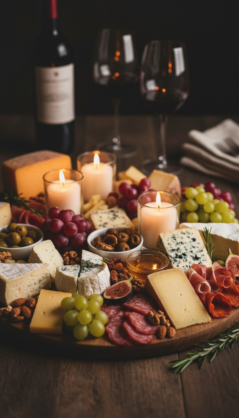 Noite Intimista de Queijos e Vinhos