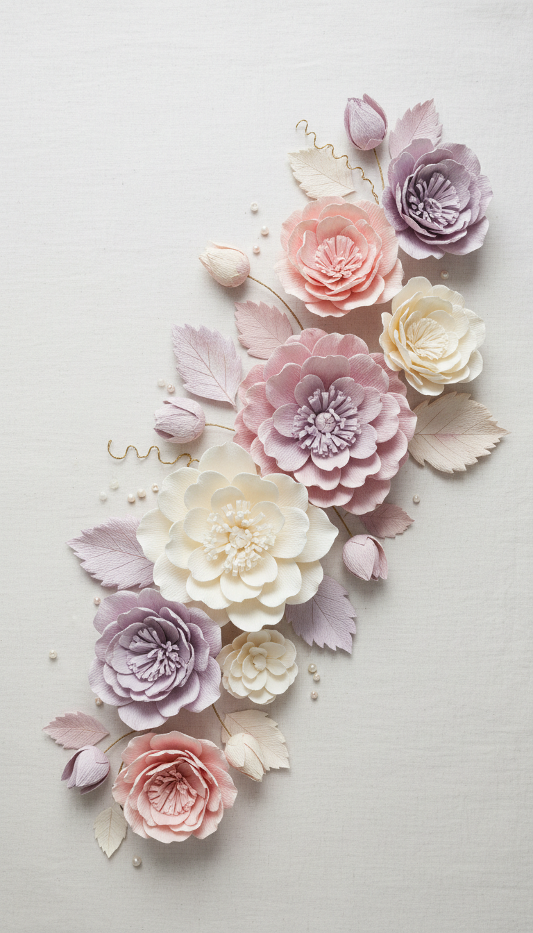 5. Flores de Papel Gigantes na Parede