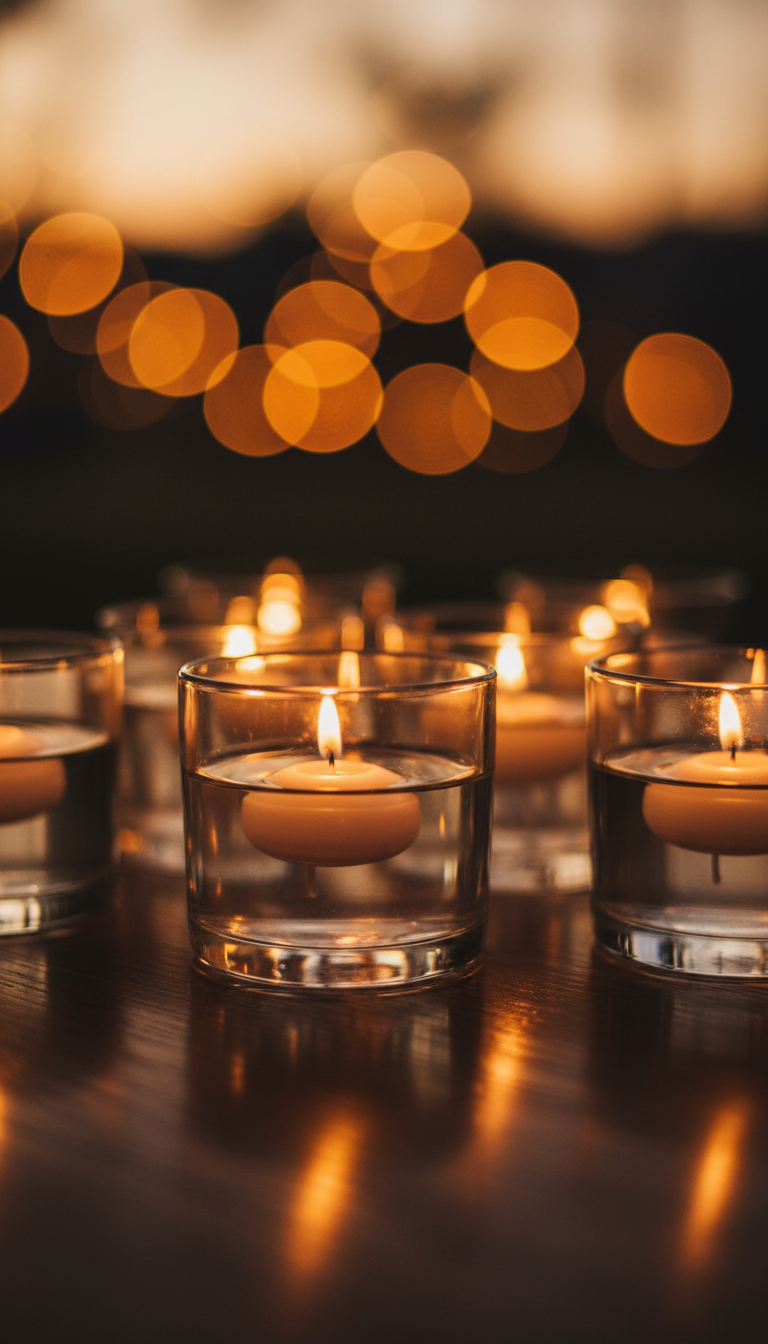 12. Copinhos com Velas Flutuantes