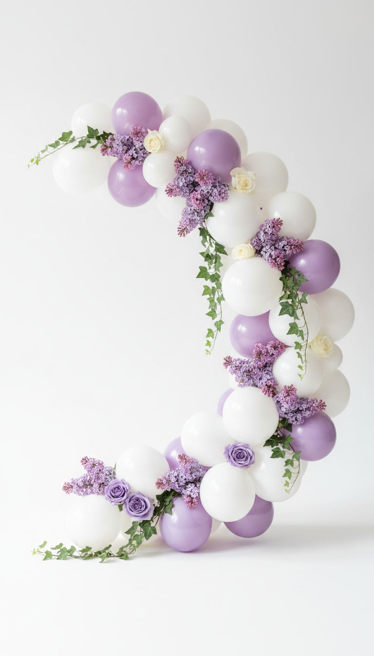 Arco Floral e Balões Delicados
