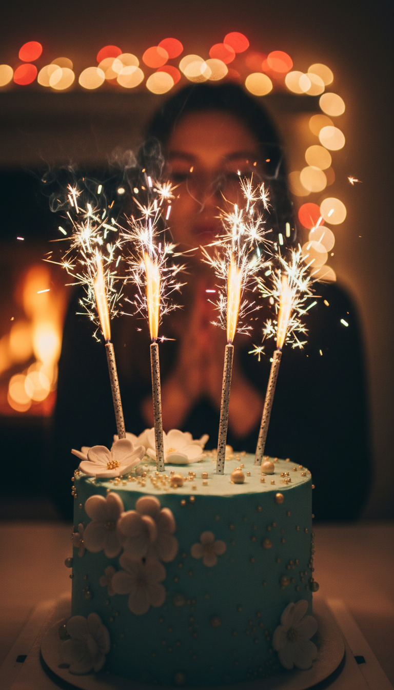 Soprando as Velas em Close-up