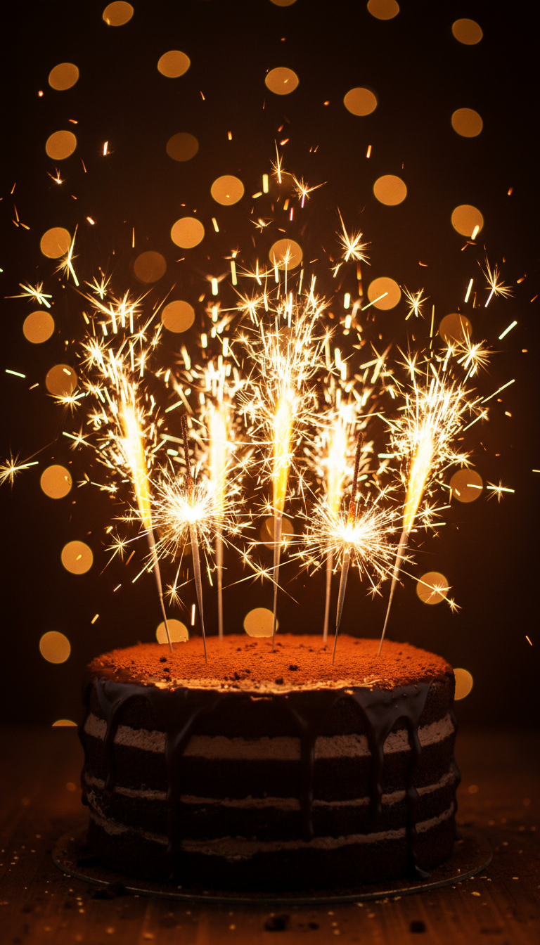 O Close com Velas de Faísca (Sparklers)