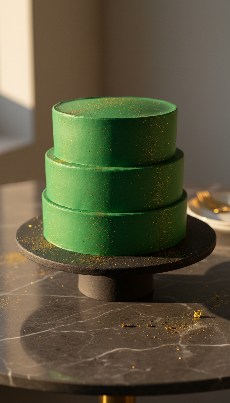 Bolo Monocromático com Glitter