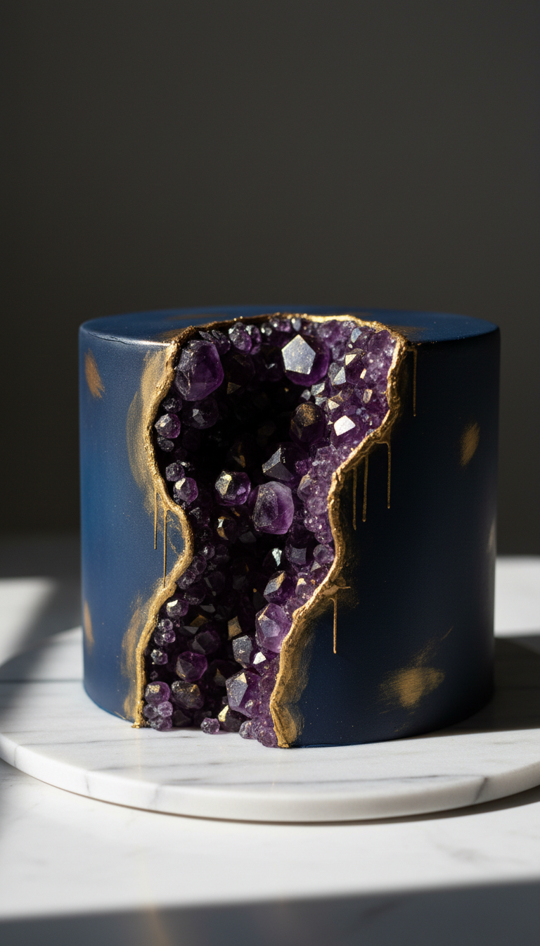 Bolo Geode com Cristais de Açúcar