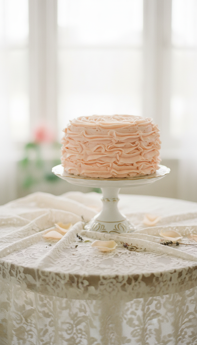 Bolo Shabby Chic com Babados de Chantilly