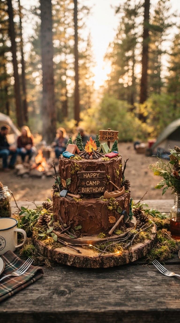 Bolo de Acampamento e Bosque