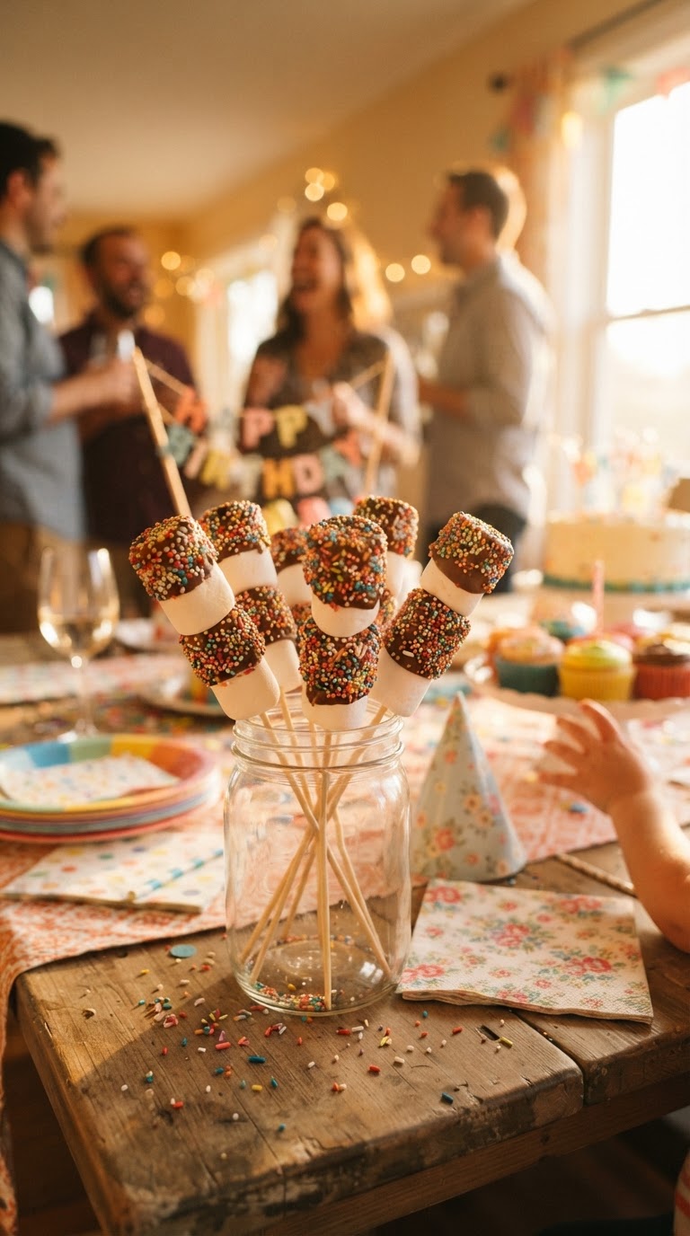 Espetinhos de Marshmallow Decorados