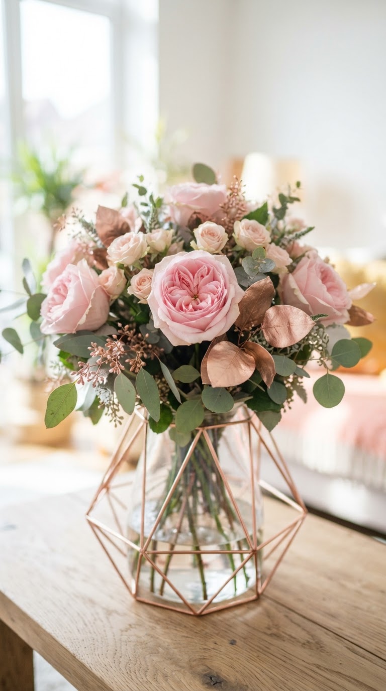 11. Arranjos Florais com Toques Metálicos