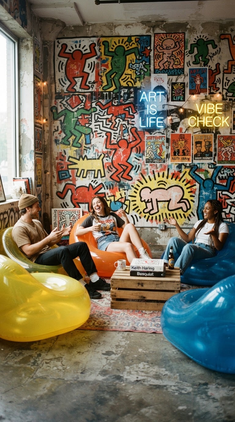 Paredes Decoradas com Arte do Graffiti e Pop Art