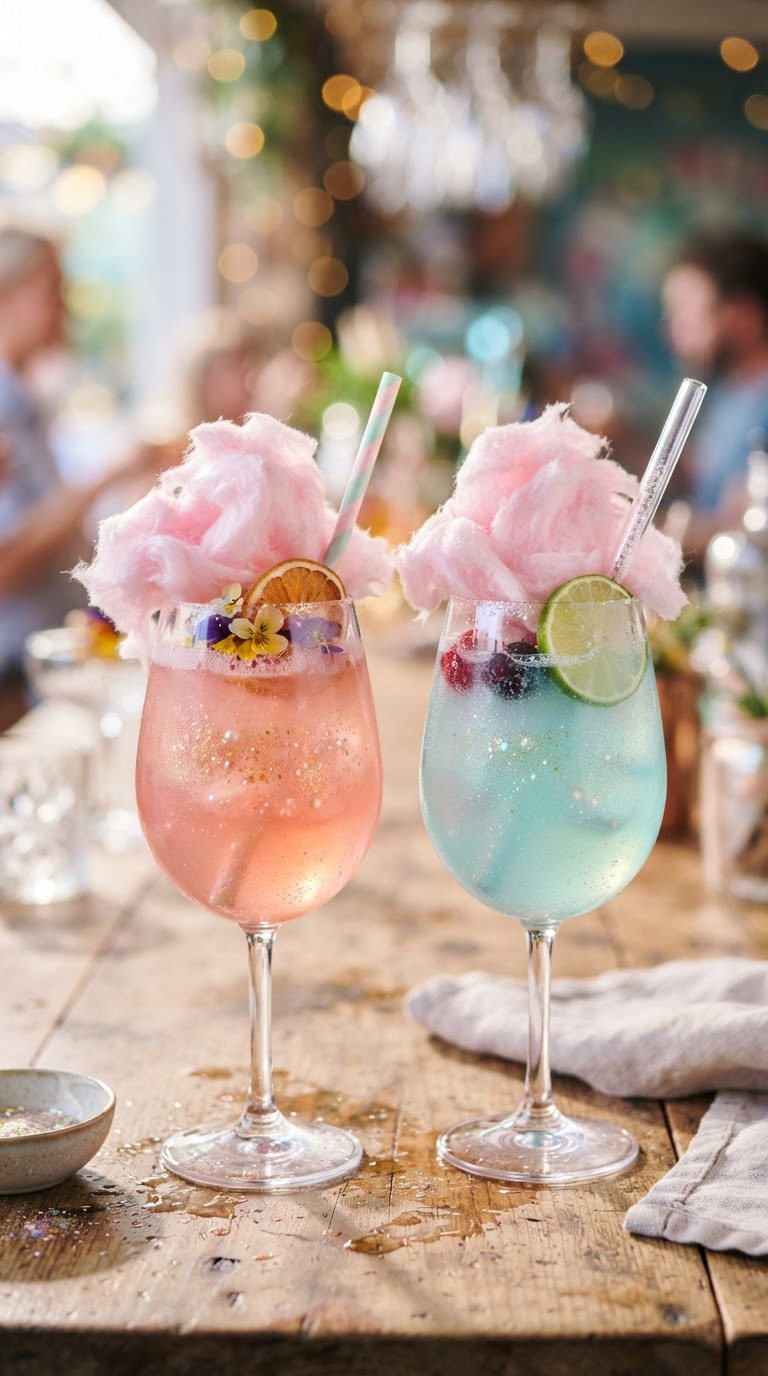 6. Bebidas Mágicas com Algodão Doce