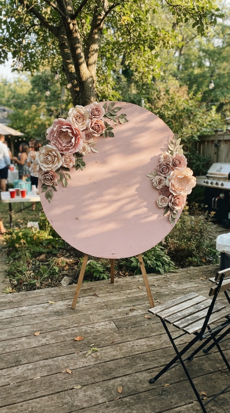 2. Painel Redondo com Flores Gigantes