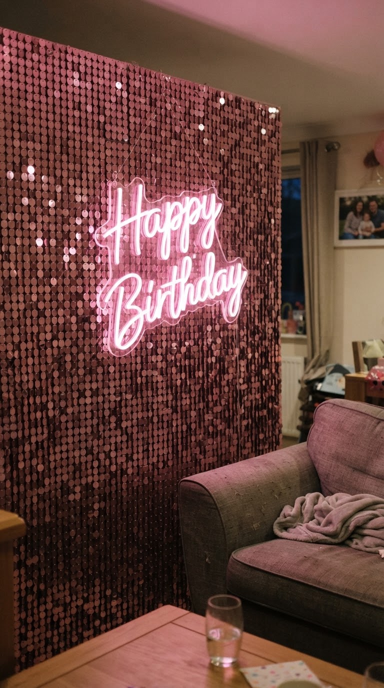 5. Parede de Shimmer Wall Rosa