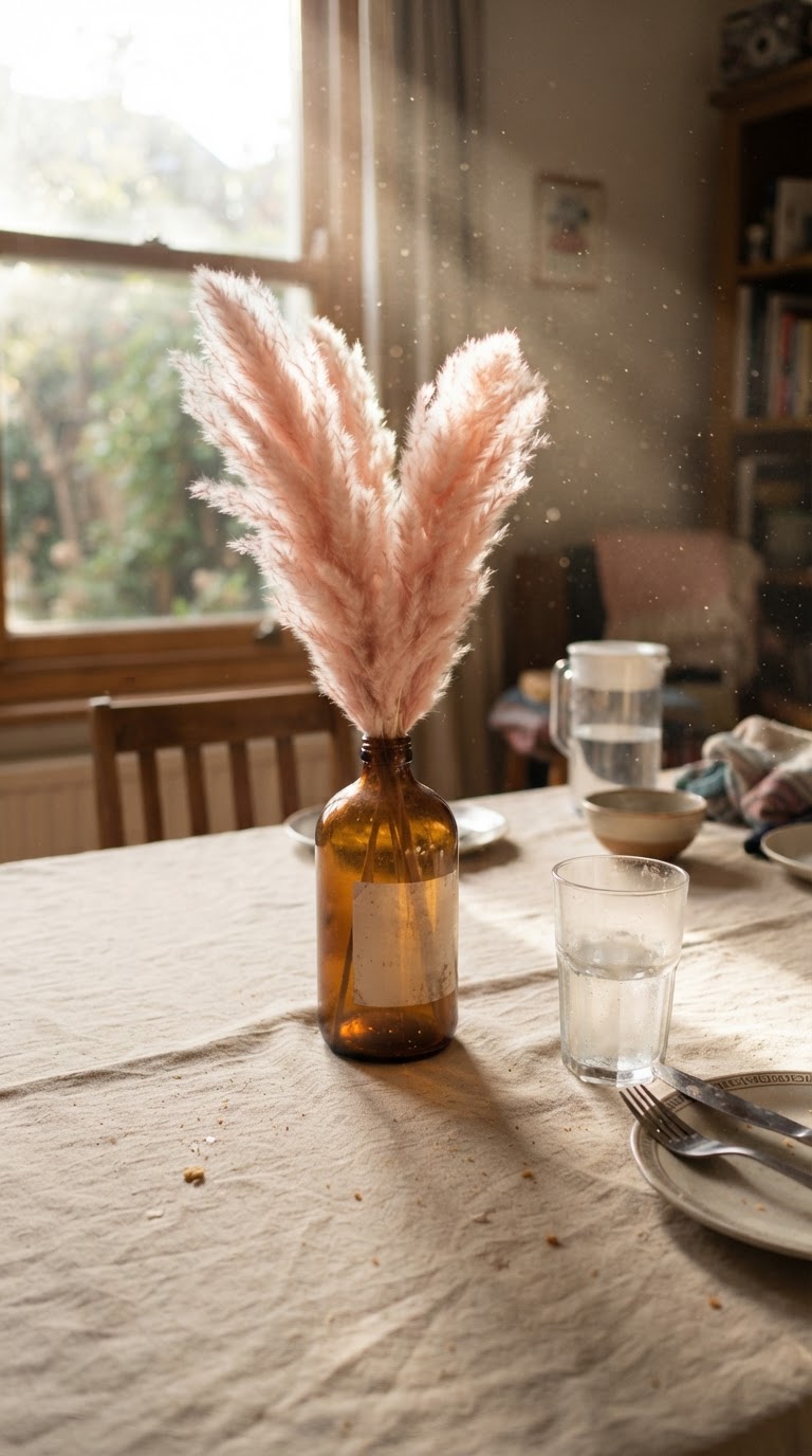 9. Arranjos de Mesa com Capim-dos-Pampas Rosa