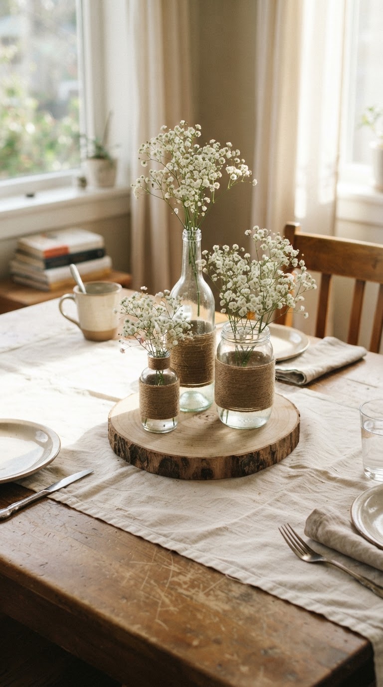 4. Centro de Mesa com Garrafas Decoradas