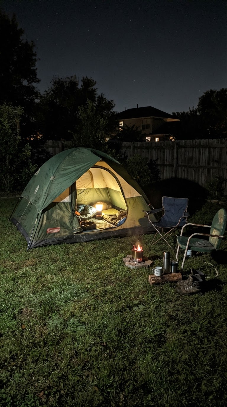 Acampamento sob as Estrelas no Quintal