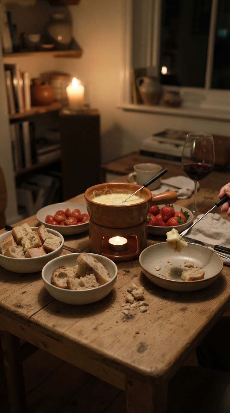 Fondue Doce e Salgado à Luz de Velas