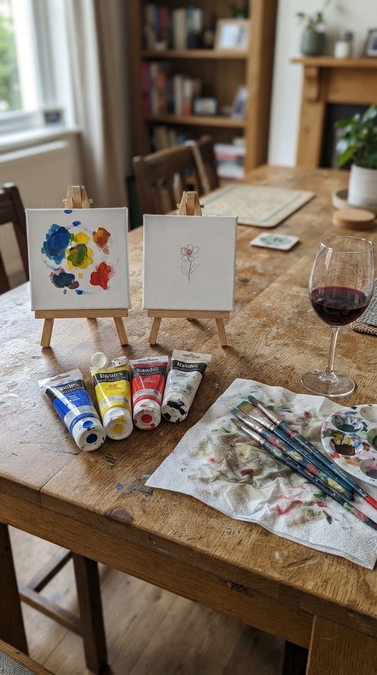 Noite de Pintura e Vinho em Casa