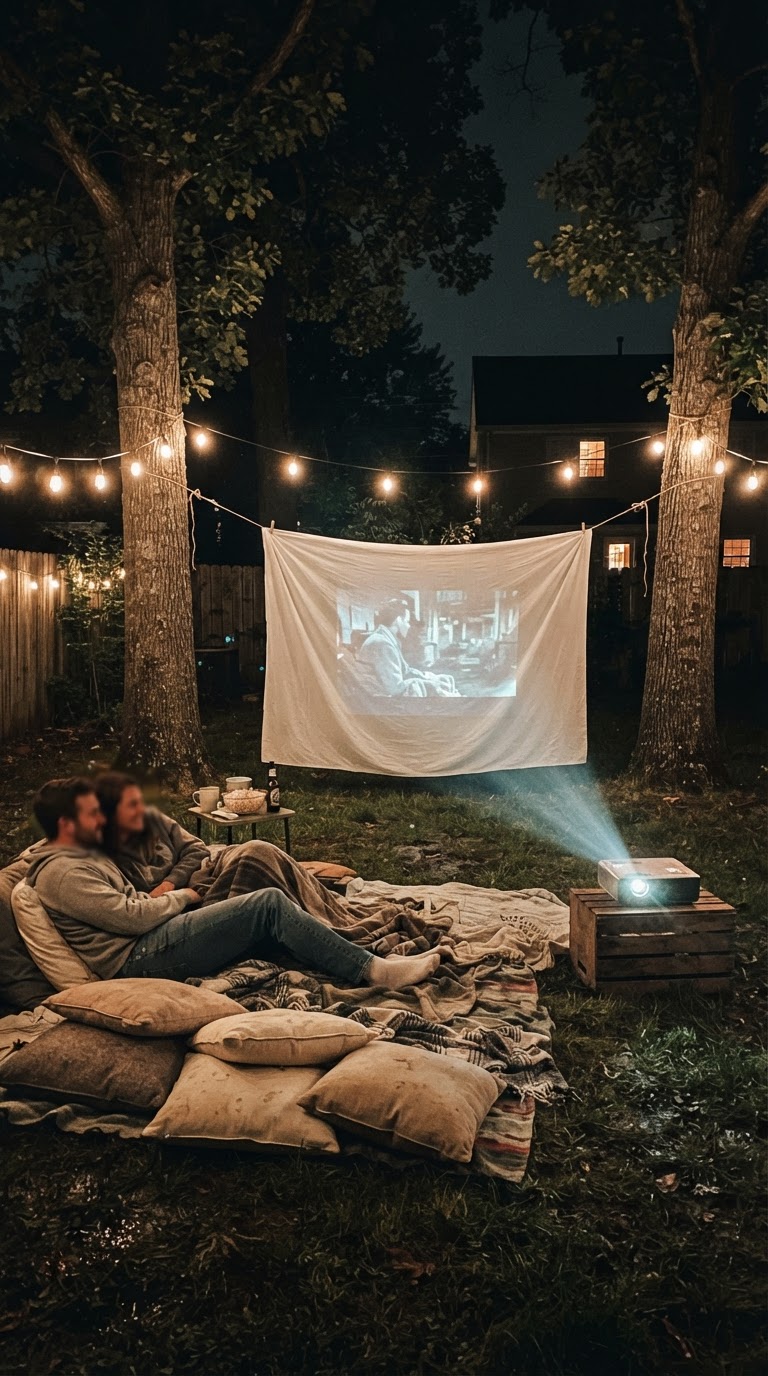 Cinema ao Ar Livre no Quintal