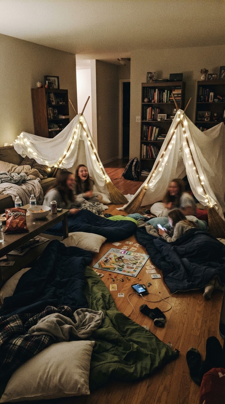 7. Acampamento Festivo na Sala (Slammer Party)