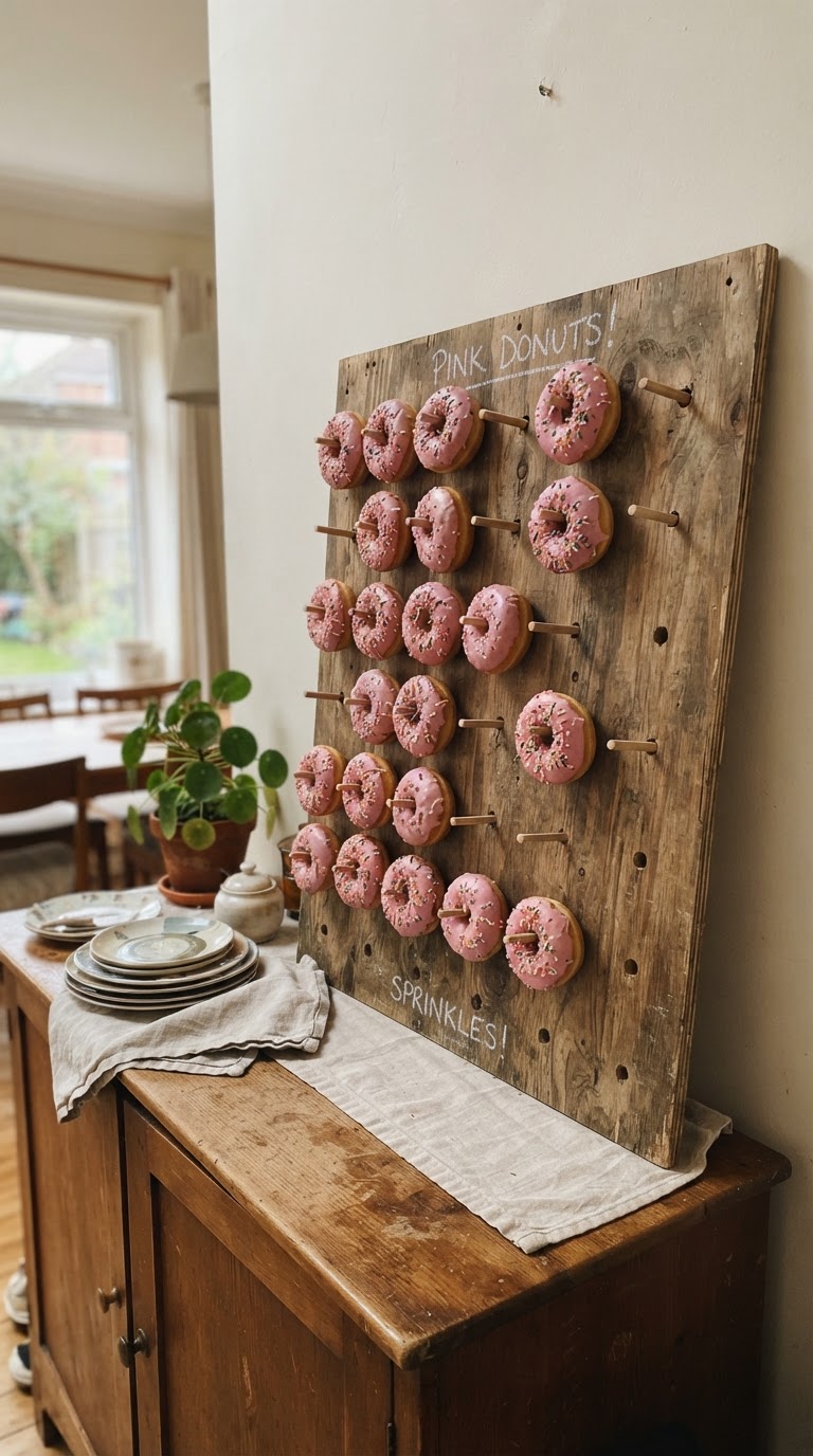 Parede de Donutos Rosa