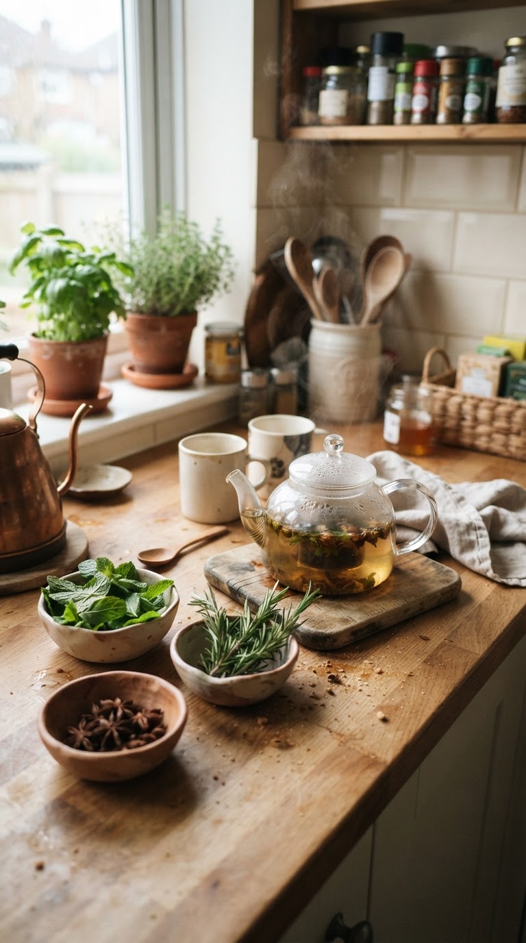 3. O bar de infusões aromáticas quentes com ervas colhidas na hora