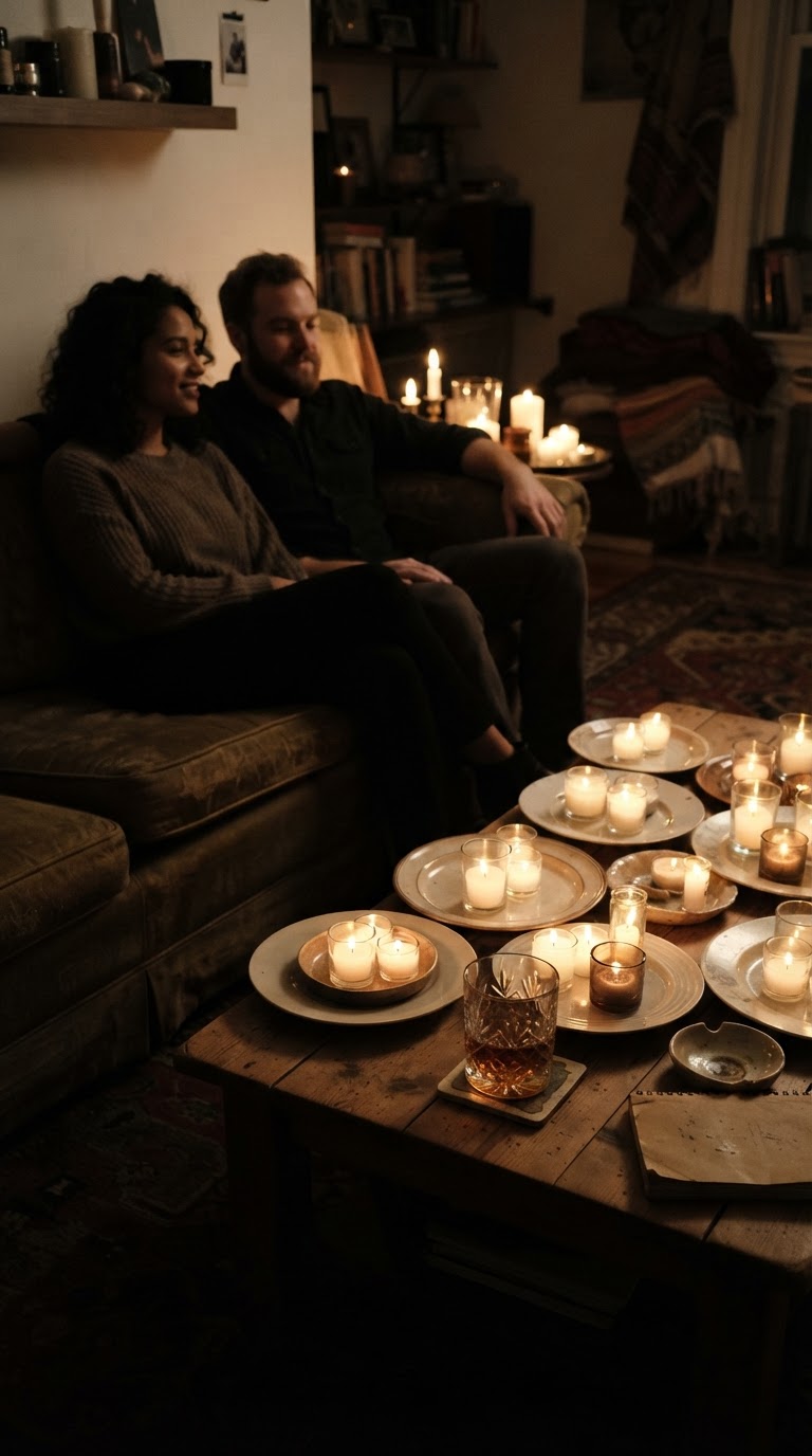 13. Sessão de audição de álbum clássico com luz de velas