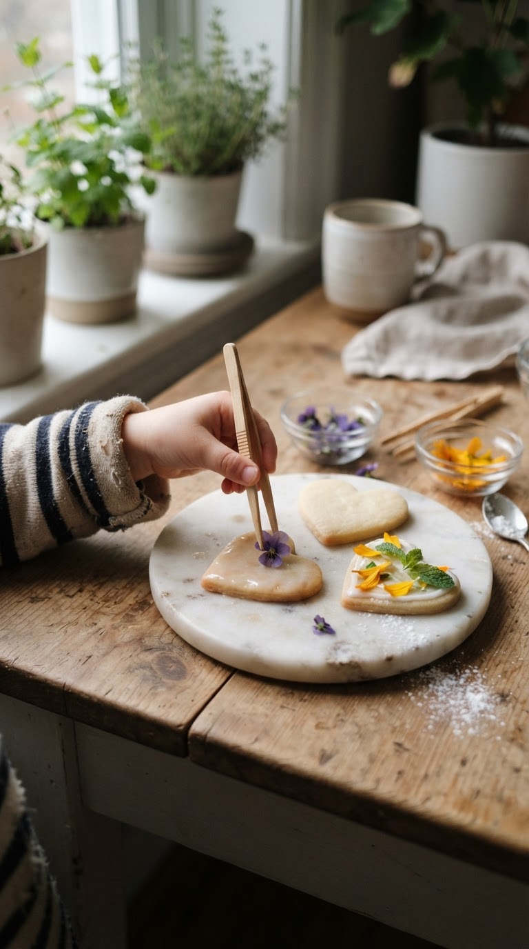 9. A Confeitaria de Biscoitos Decorados com Flores Comestíveis
