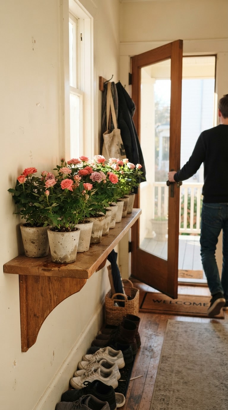 14. A lembrancinha viva de mini-roseiras plantadas em vasos rústicos de cimento