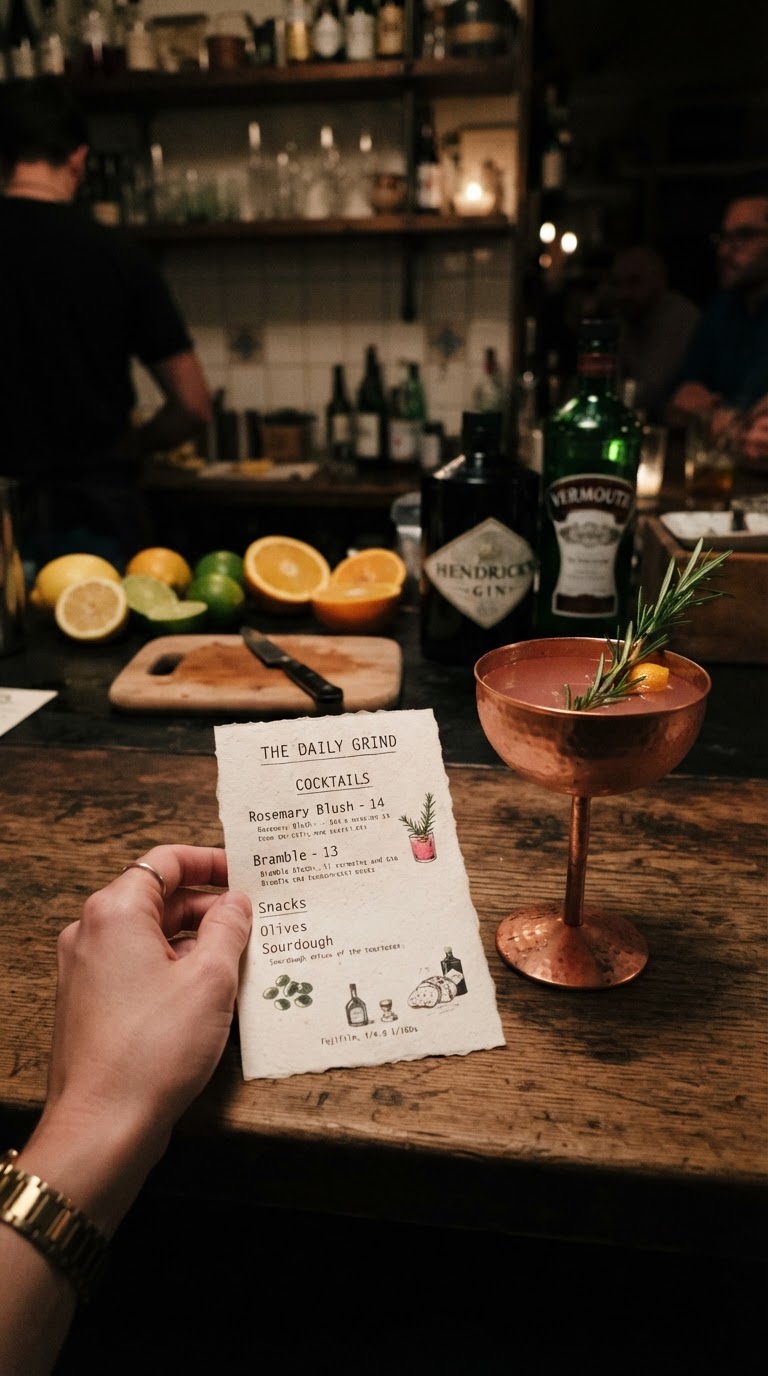 2. O menu de coquetelaria autoral baseado em piadas internas