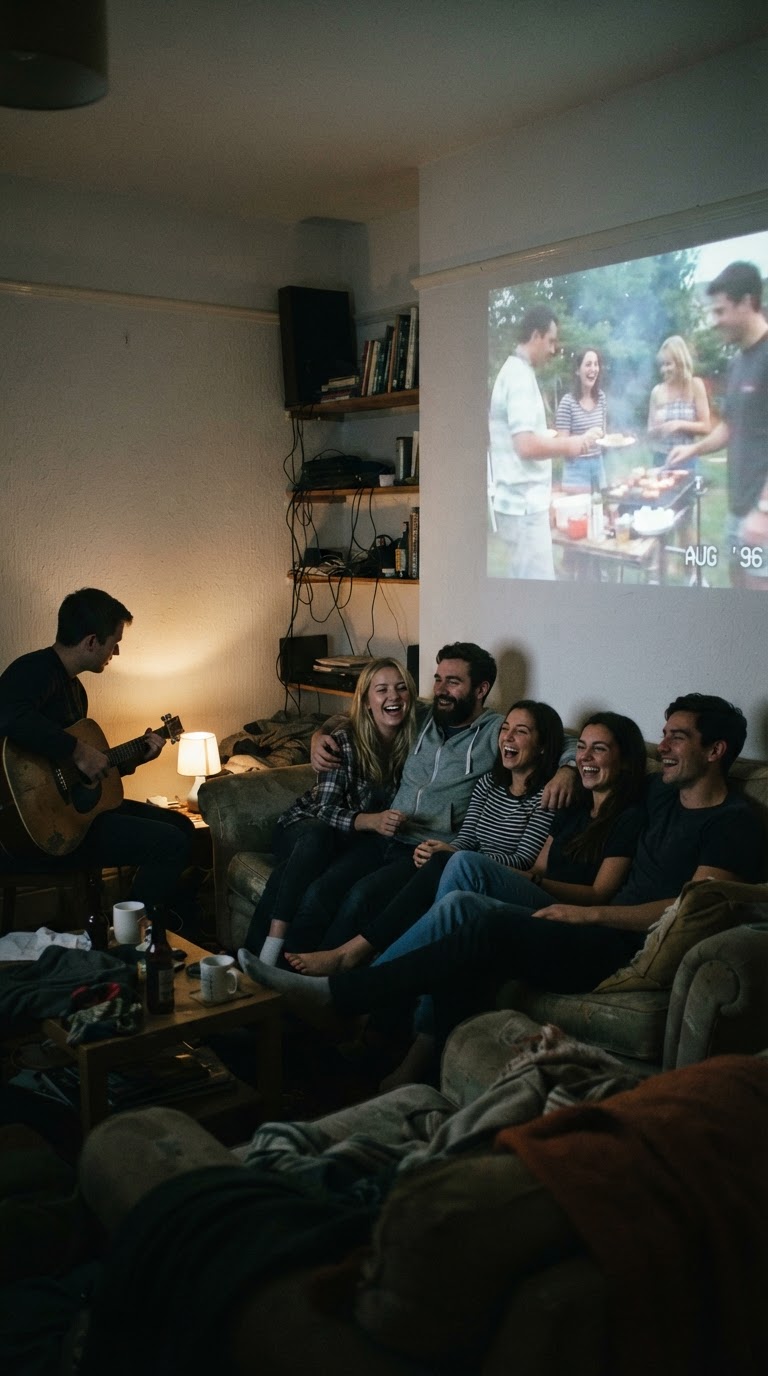 4. A sessão de cinema mudo doméstico acompanhada de trilha sonora ao vivo