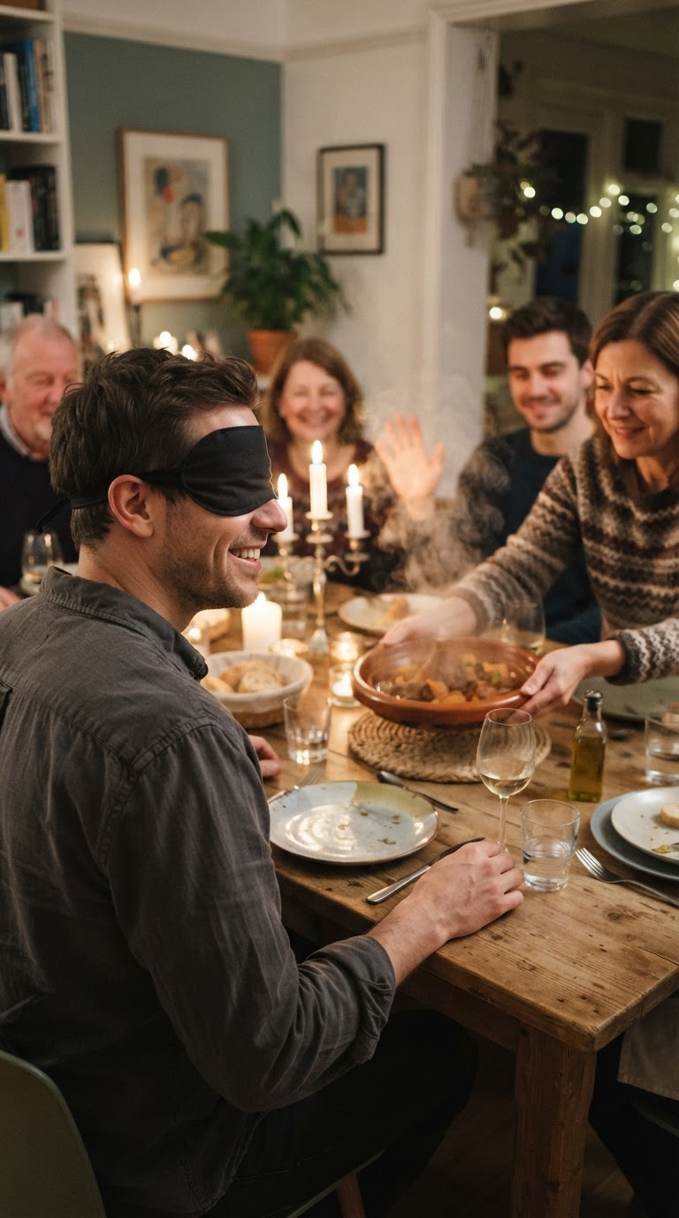 5. O banquete gastronômico às cegas focado na cozinha afetiva da infância