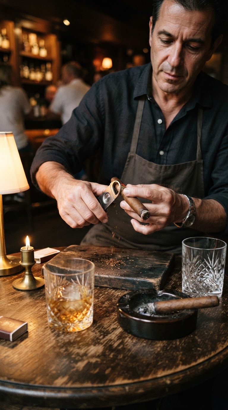 7. O workshop privado de charutos e destilados conduzido por um sommelier em casa