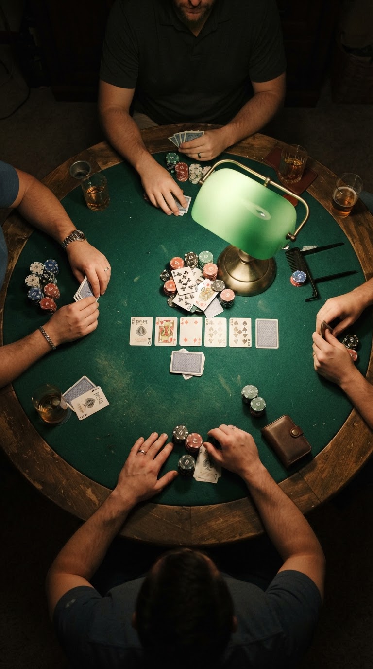8. A mesa de pôquer clandestina com crupiê profissional para os amigos íntimos
