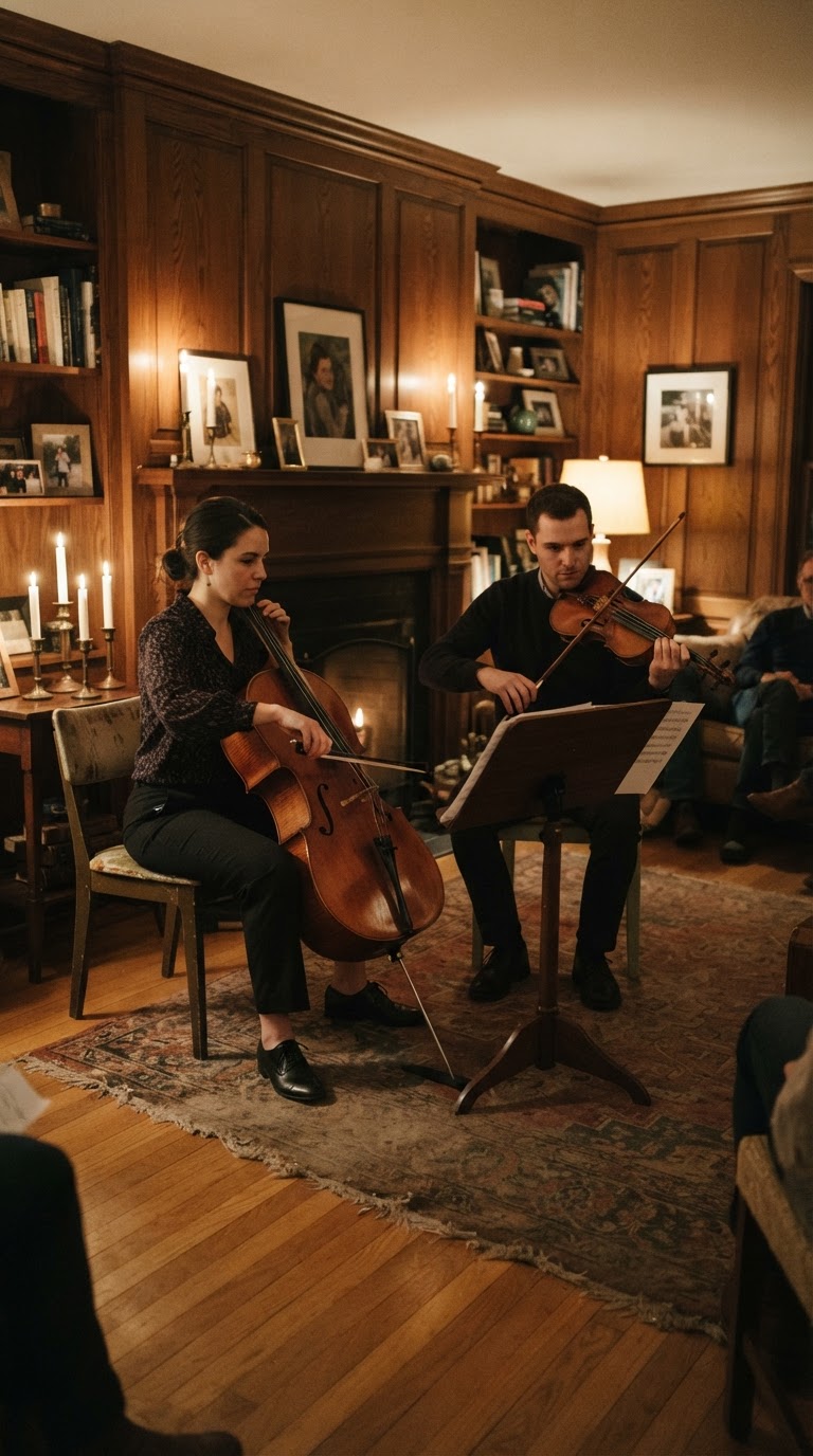 12. A trilha sonora da vida dele interpretada ao vivo por um duo de cordas