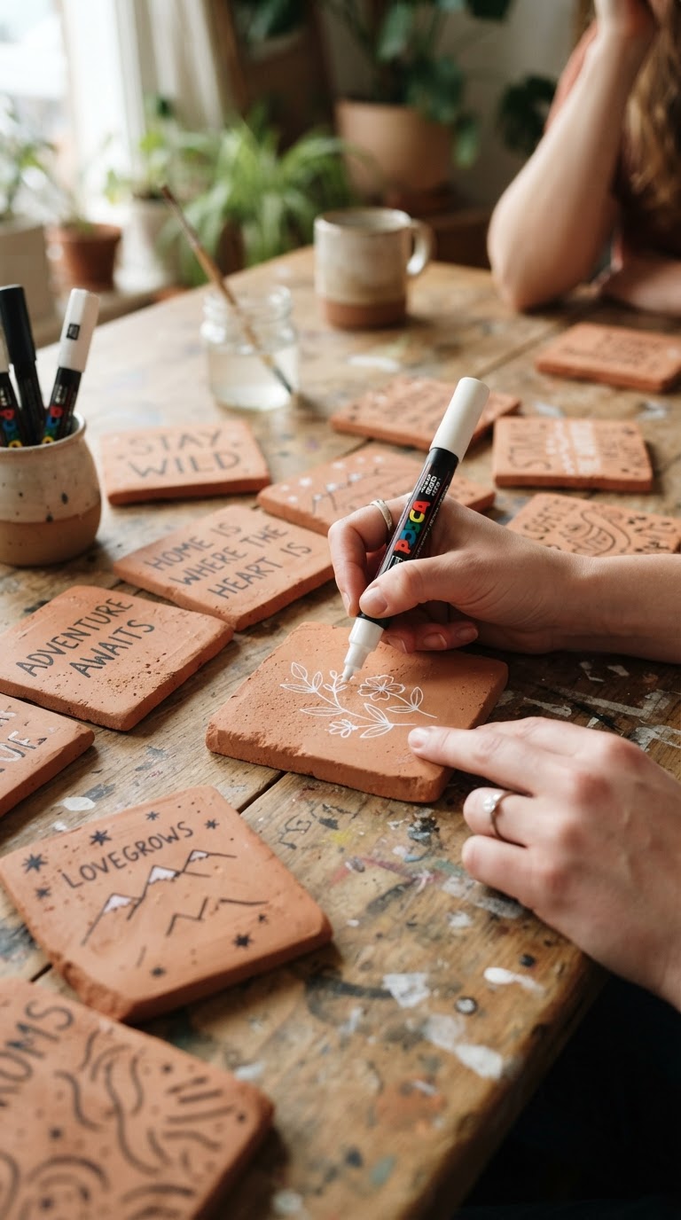 O mural de desejos em azulejos de cerâmica terracota pintados na hora