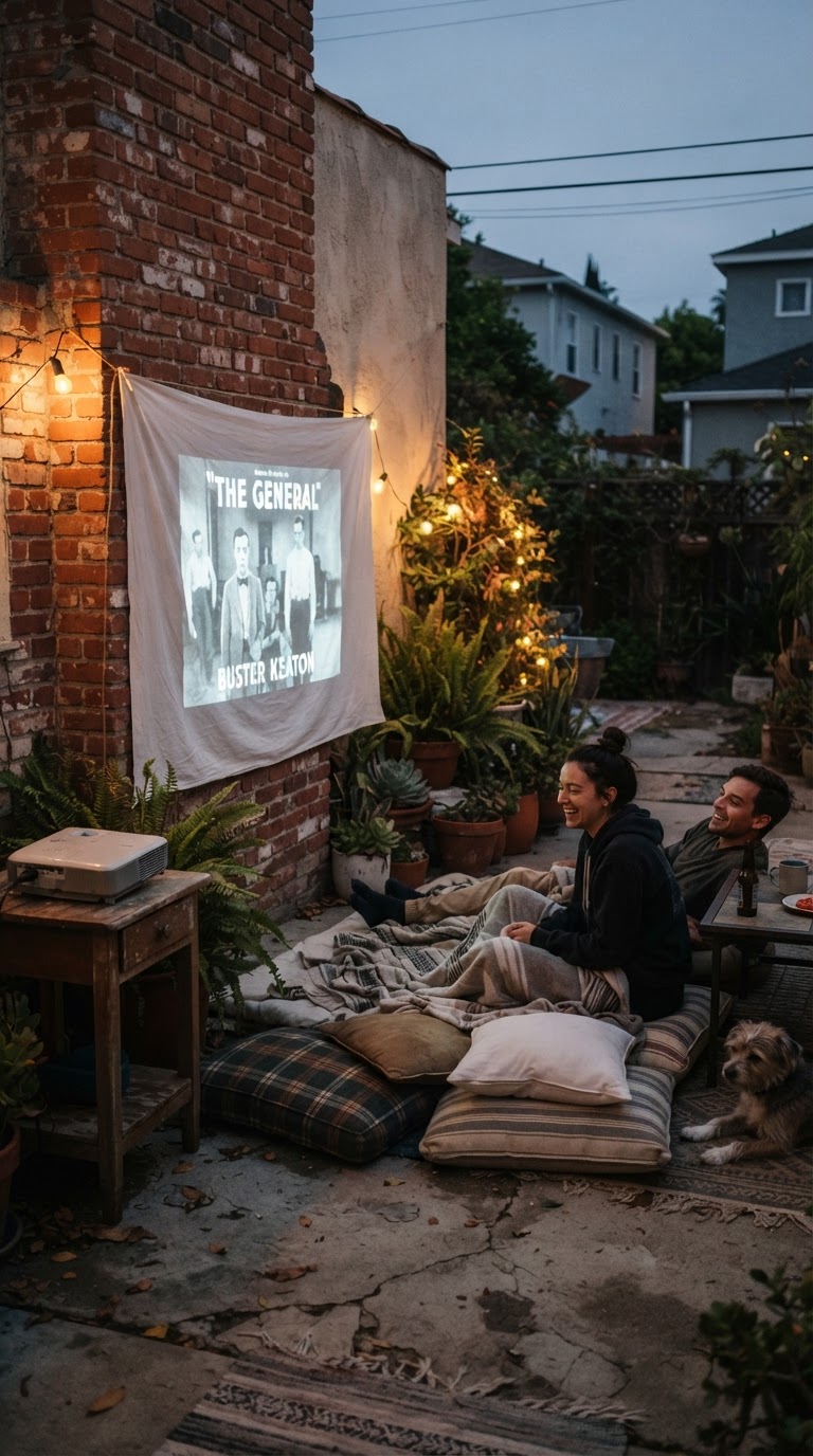 A Estação de Cinema de Bolso em Parede de Tijolos