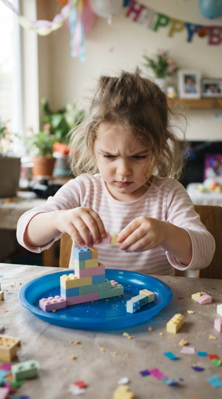 A torre construtora de blocos de encaixe de doces
