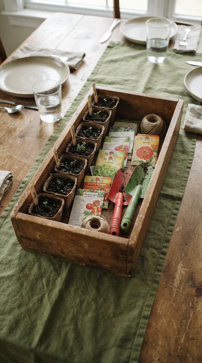 O kit botânico de plantio com mini ferramentas