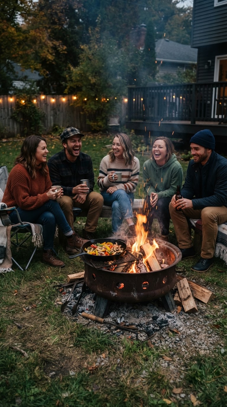 O banquete rústico de fogo e brasa: culinária primitiva ao redor de uma fogueira comunitária