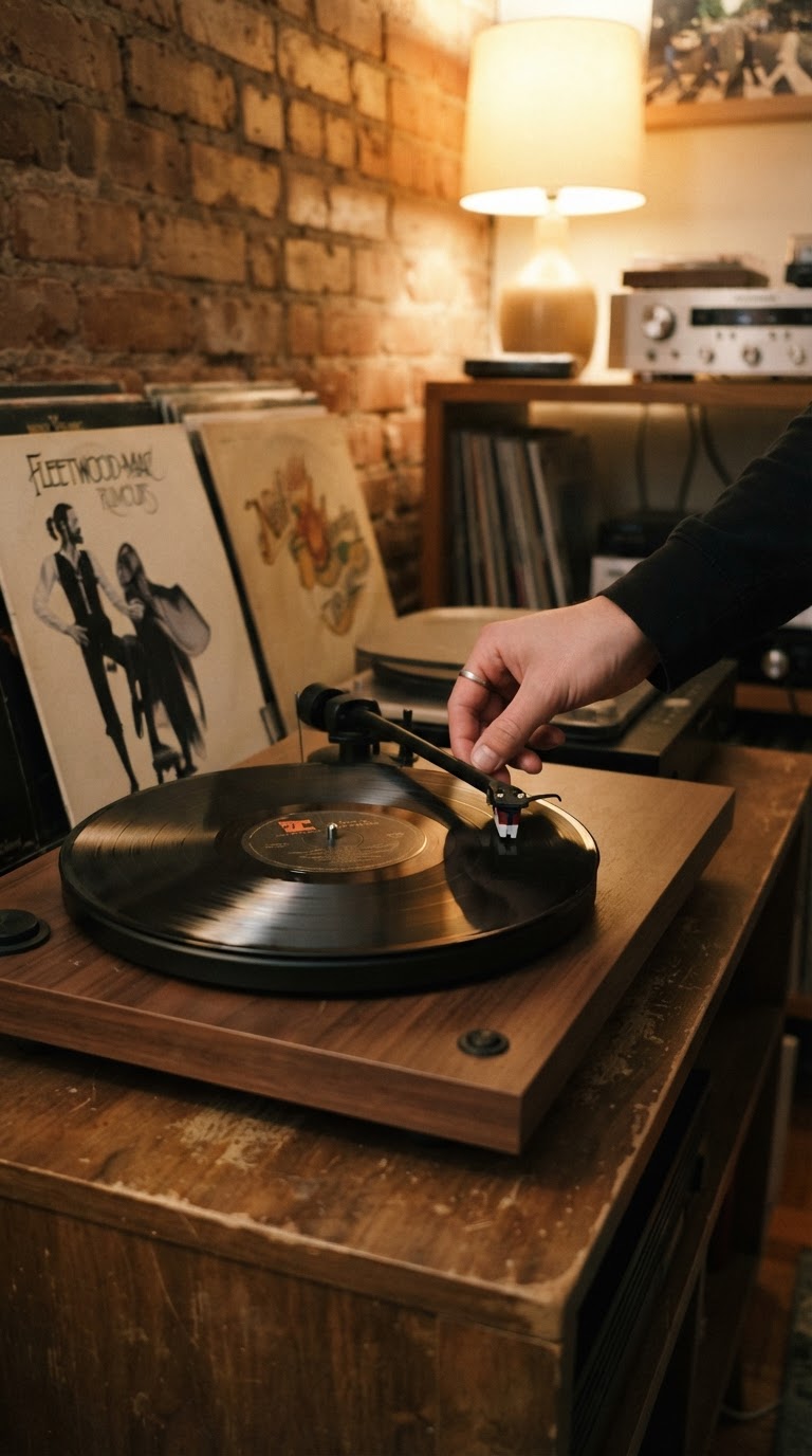 O clube de audição de vinil: noite minimalista de alta fidelidade e discos compartilhados